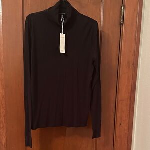 Black Eileen Fisher cotton turtleneck